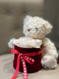 Rose flower box with teddy bear