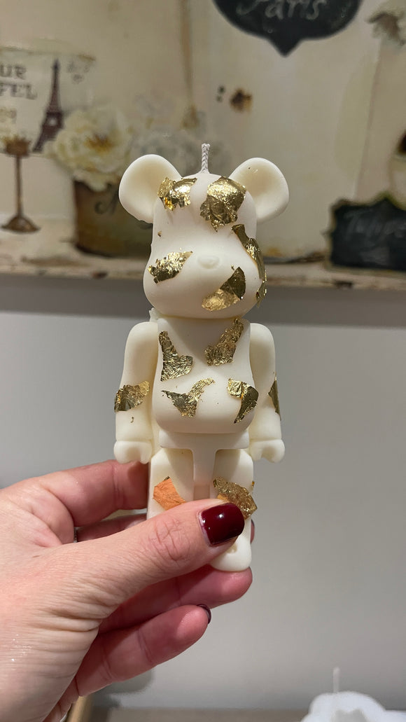 Soy wax bear brick candle