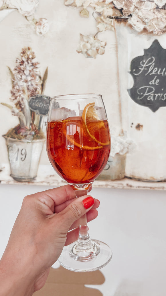 Aperol spritz candle
