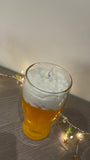 Realistic beer pint glass candle