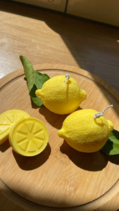 2 lemons soy wax candle set