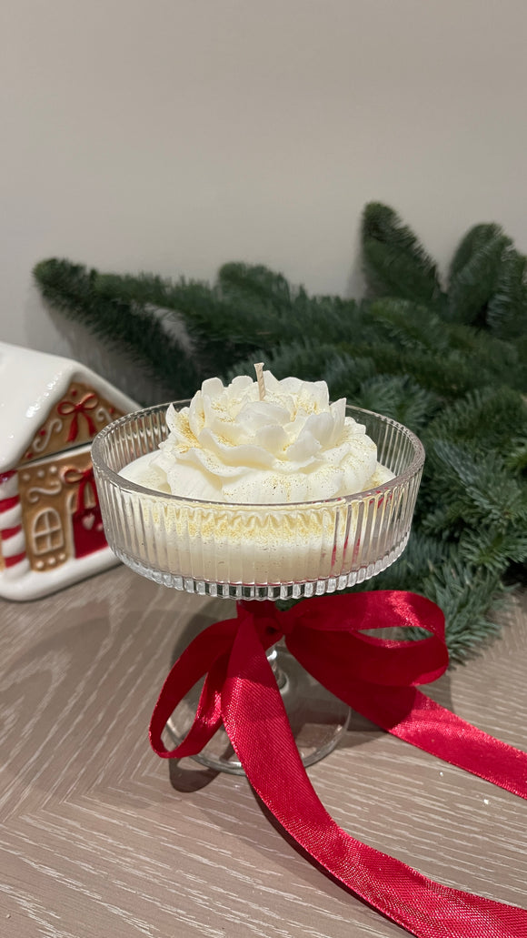 Peony soy wax candle in glass