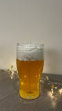 Realistic beer pint glass candle