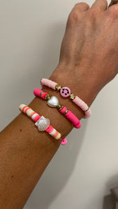 Clay bead bracelets set of 3