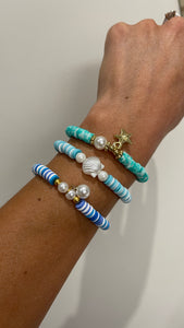 Clay bead bracelets set of 3