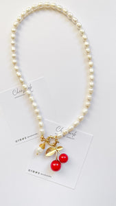 Cherry pearl necklace